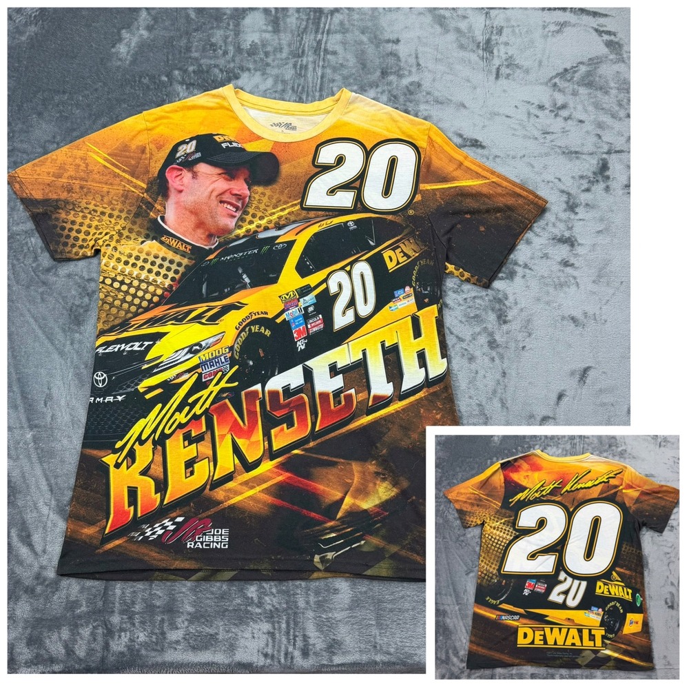 Matt Kenseth Joe Gibbs Racing NASCAR Shirt‎ Mens XL DeWalt 20 All Over Print AOP